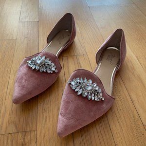Blush, Flat Crystal embellished shoes, work wear